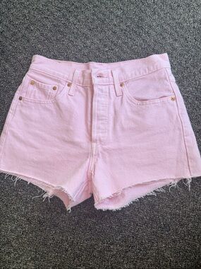 Levi Pink High-Rise Denim Shorts
